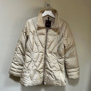 Moncler ~ Quilted Down Mock Neck Lightweight Long Vintage Jacket size Large / 3